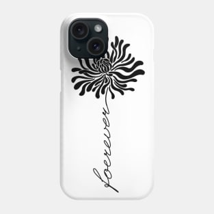 Lotus Forewer Black Flower with letter Phone Case