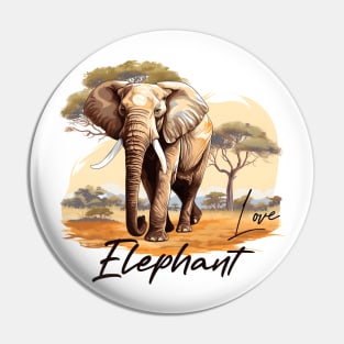 African Elephant Pin