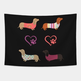 Cute Dachshund Sticker Pack Tapestry