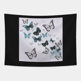 Butterfly Art Design, Teal & Black, face masks, Phone Cases, Apparel & Gifts Inspirational Tapestry