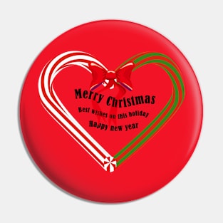 Merry Christmas Candy Cane T-Shirt Pin