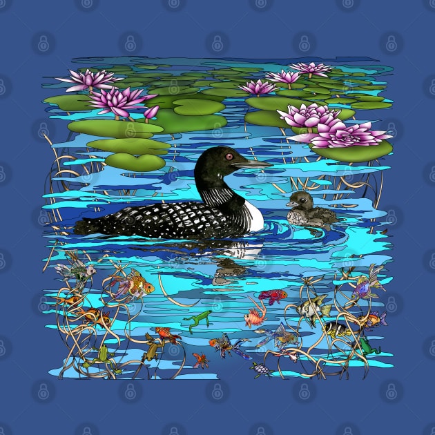 Loons and Lillies by Zodiart