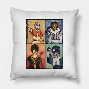 The Last Paintbender: Team Avatar Art Nouveau Pillow