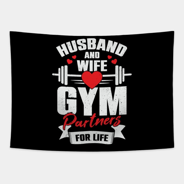 Husband And Wife Gym Partners For Life Tapestry by Dolde08