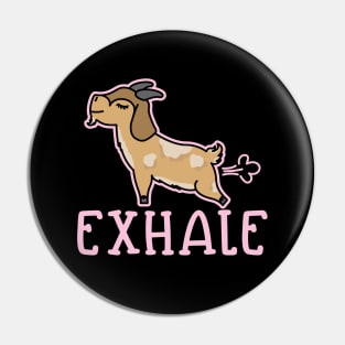 Exhale Gas Goat Yoga Fitness Funny Pin