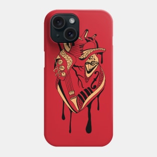 Red and Cream Musical Heart Phone Case