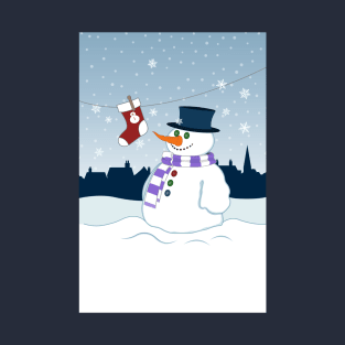 Snowman and Stocking Christmas T-Shirt