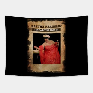 Vintage Old Paper 80s Style Aretha Franklin /// Fan Art Design Tapestry