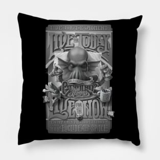 Motivational Cthulhu - Live for today, live for the now Pillow