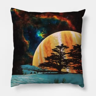 Celestial Sky - Space Collage, Retro Futurism, Sci-Fi Pillow