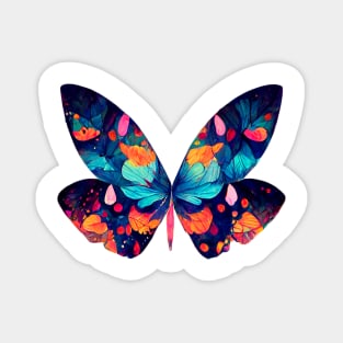 Butterfly with Abstract Colorful Wings Magnet