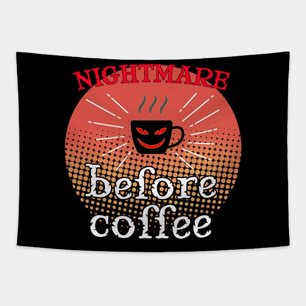 Nightmare Before Coffee Tapestry by Rossla Designs