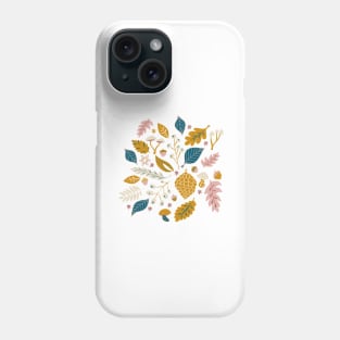 Fall Foliage in Gold + Blue Phone Case