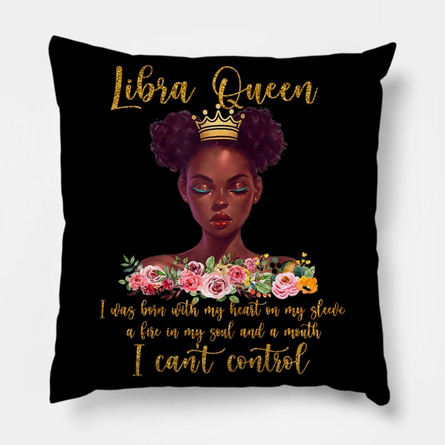 Libra Queens Black Girl Magic Birthday Pillow by IainDodes