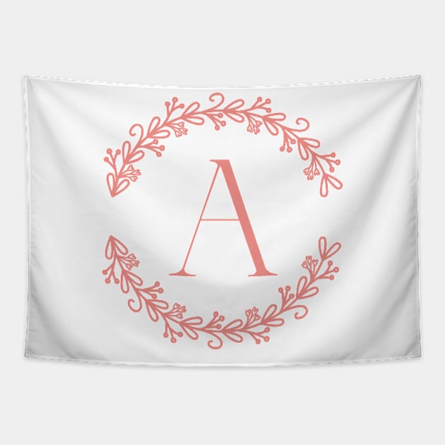 Pink Monogram- Letter A Tapestry by RosegoldDreams