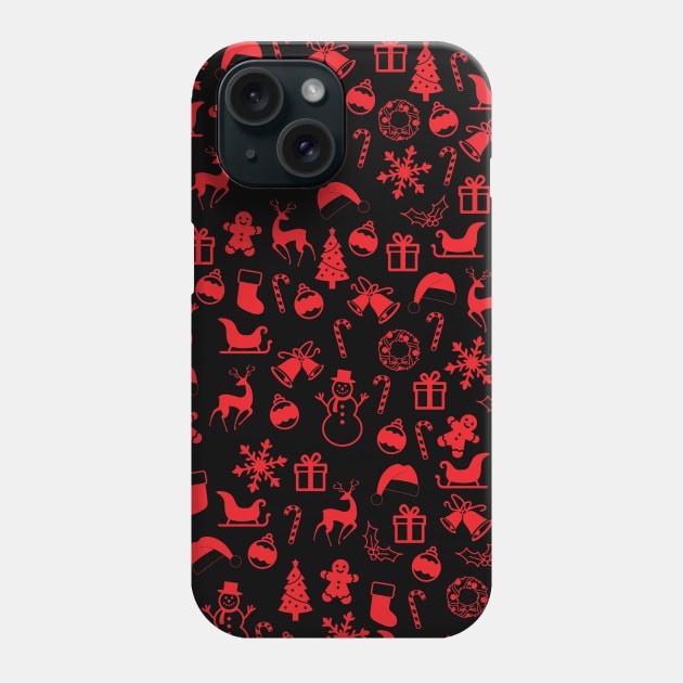 Red Christmas Medley Phone Case by Saltee Nuts Designs