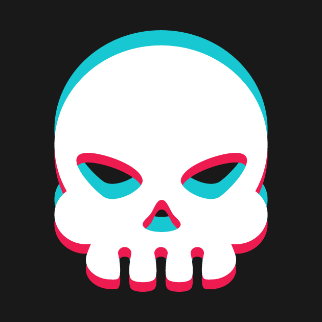 TikTok Skull emoji smiley White by ThingyDilly