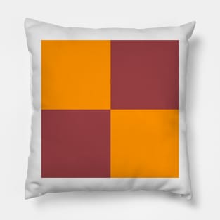 Fire Orange and Red Checkerboard Pattern Pillow