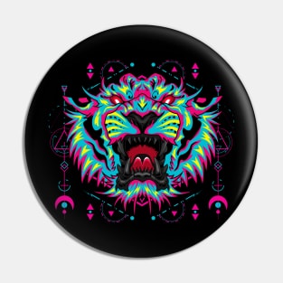 tiger head classic popart Pin