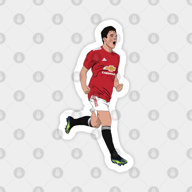 Daniel James United Goal Celebration Magnet by Hevding