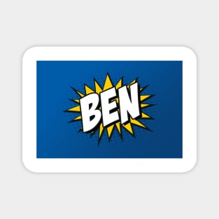 Personalised 'Ben' Kapow Wow Cartoon Comic Style Design Magnet