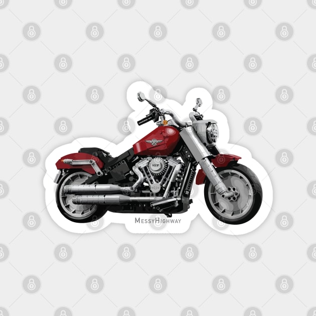 Harley Fat Boy LEGO red, s Magnet by MessyHighway