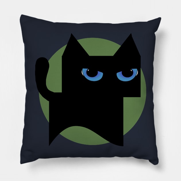 black cat Pillow by svksesmatamv