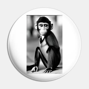 Illegal Monkey Dressed Up For Buissness Pin