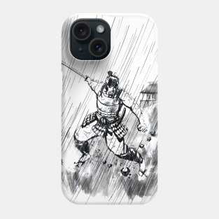 Samurai in the Rain Phone Case