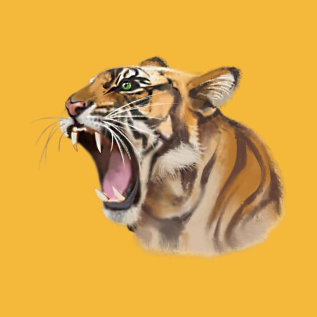 Roaring Tiger Face by Graffix