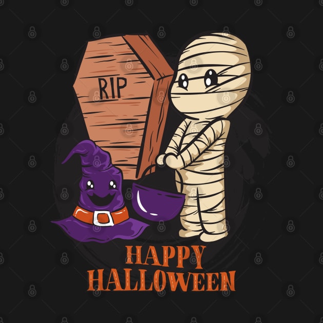 Trick or treat Little cute mummy Halloween cute scary little mummy by BoogieCreates