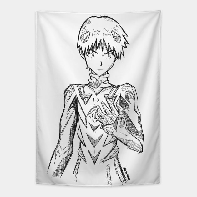 shinji ikari eva 001 Tapestry by jorge_lebeau