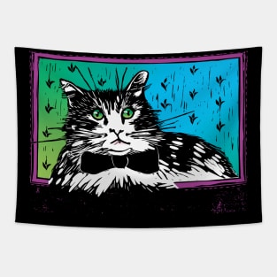 Tiger Cat with Bow Tie Tapestry