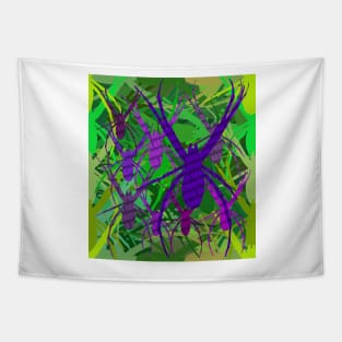 Arachnophobia Green Purple Tapestry