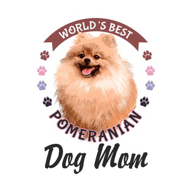 Pomeranian, World's Best Dog Mom T-Shirt by Olgakunz