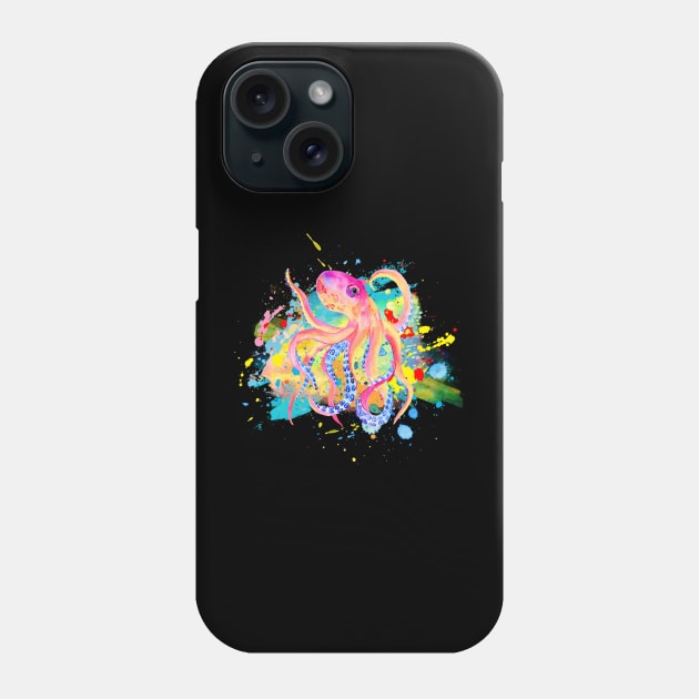 Octopus Splash of Color Phone Case by Printed Passion