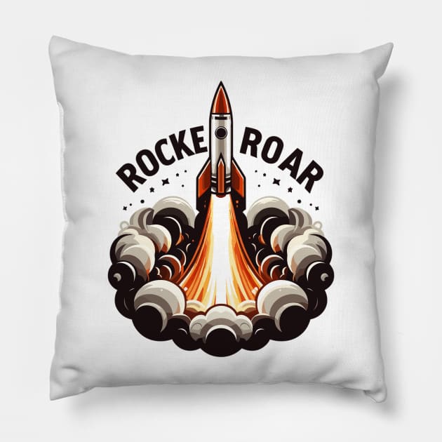 Rocket Launch Pillow by Vehicles-Art