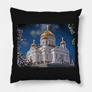 Cathedral of Christ the Saviour, Moscow, Russia Pillow