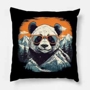 Panda bear in mountain Pillow