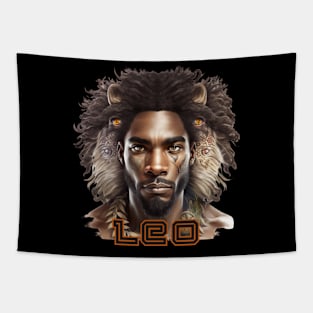 Black Leo Zodiac Sign Man Tapestry