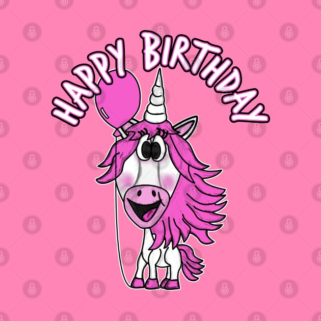 Happy Birthday Unicorn Lover Girl Horse Funny by doodlerob