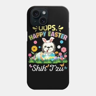 Shih Tzu Dog Bunny Costume Playing Flower Eggs Happy Easter Phone Case