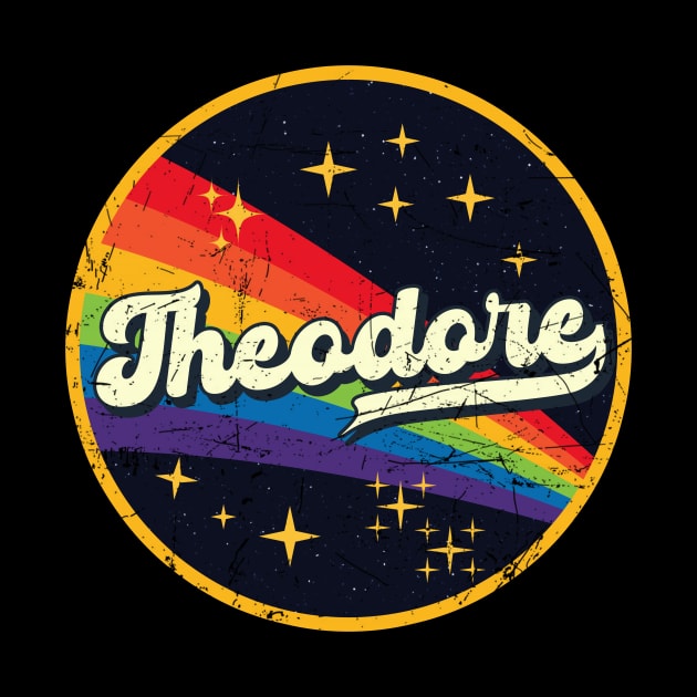 Theodore // Rainbow In Space Vintage Grunge-Style by LMW Art