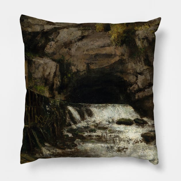 The Source of the Loue by Gustave Courbet Pillow by Classic Art Stall