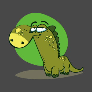 funny dino cartoon style dinosaur illustration T-Shirt