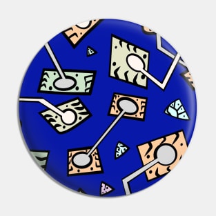 Abstract Pattern - Indigo Pin