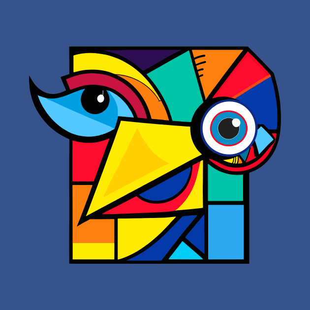 Funny Dove Bird - Cool Colorful Funky Geometric Cute Animal Design by Mister Graphics