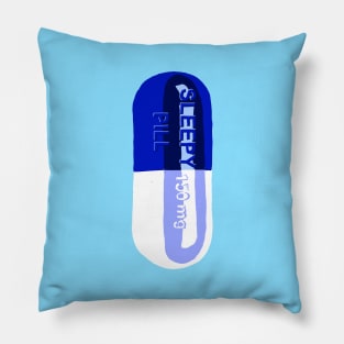 Sleepy Pill Blue Pillow