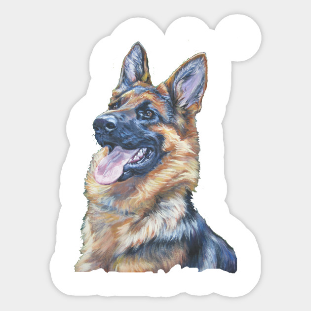 German Shepherd Fine Art Painting German Shepherd Sticker Teepublic