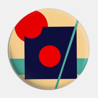 Geometric Red Circles Modern Art Pin